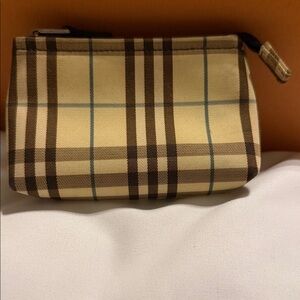 Burberry Beige Plaid Zip Pouch